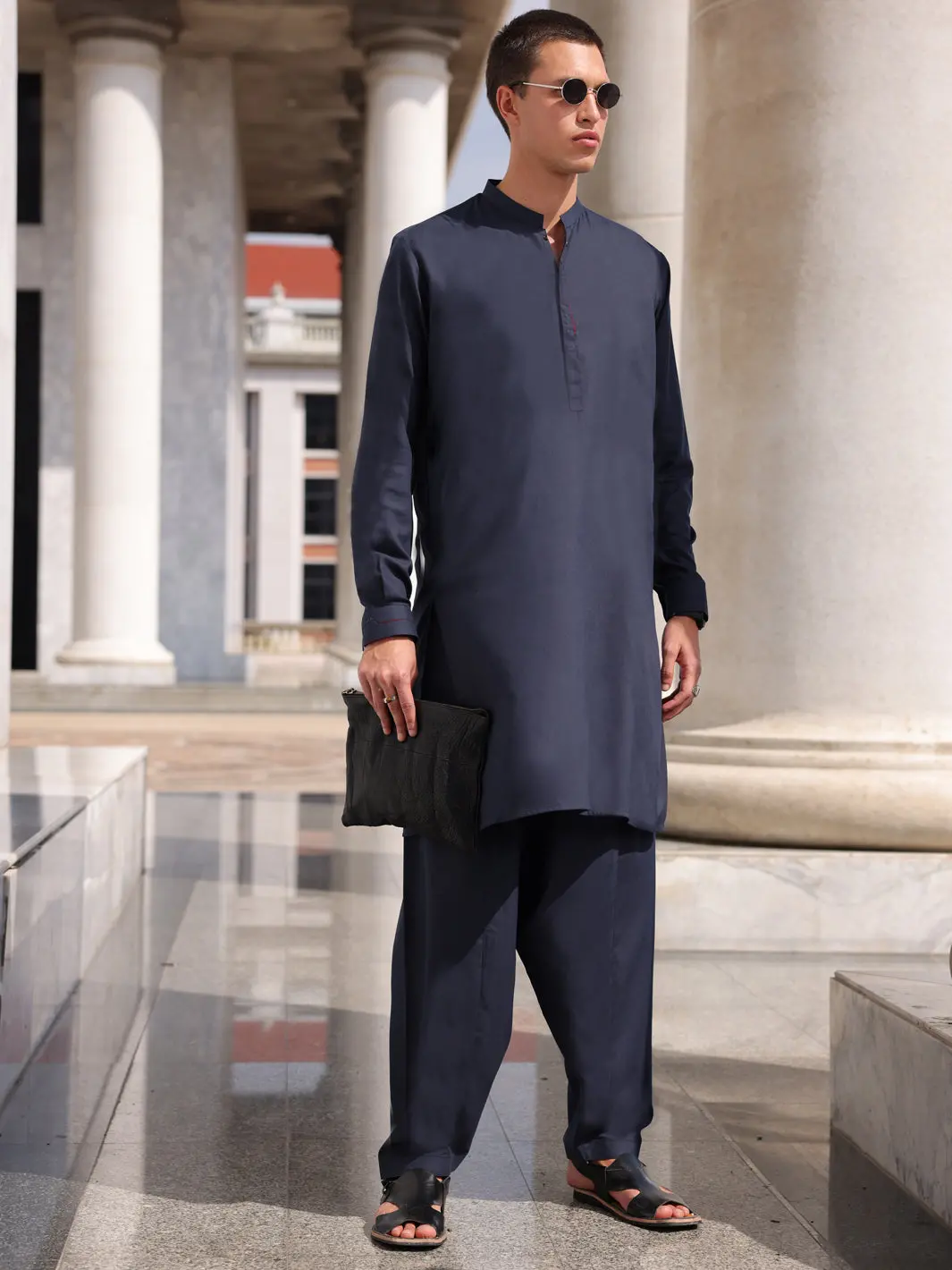Blue Blended Kameez Shalwar - Al-Ks-2990 1