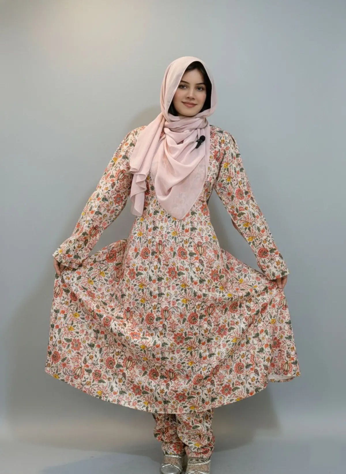 2 Pc Multi Floral - Women Winter Dress 1