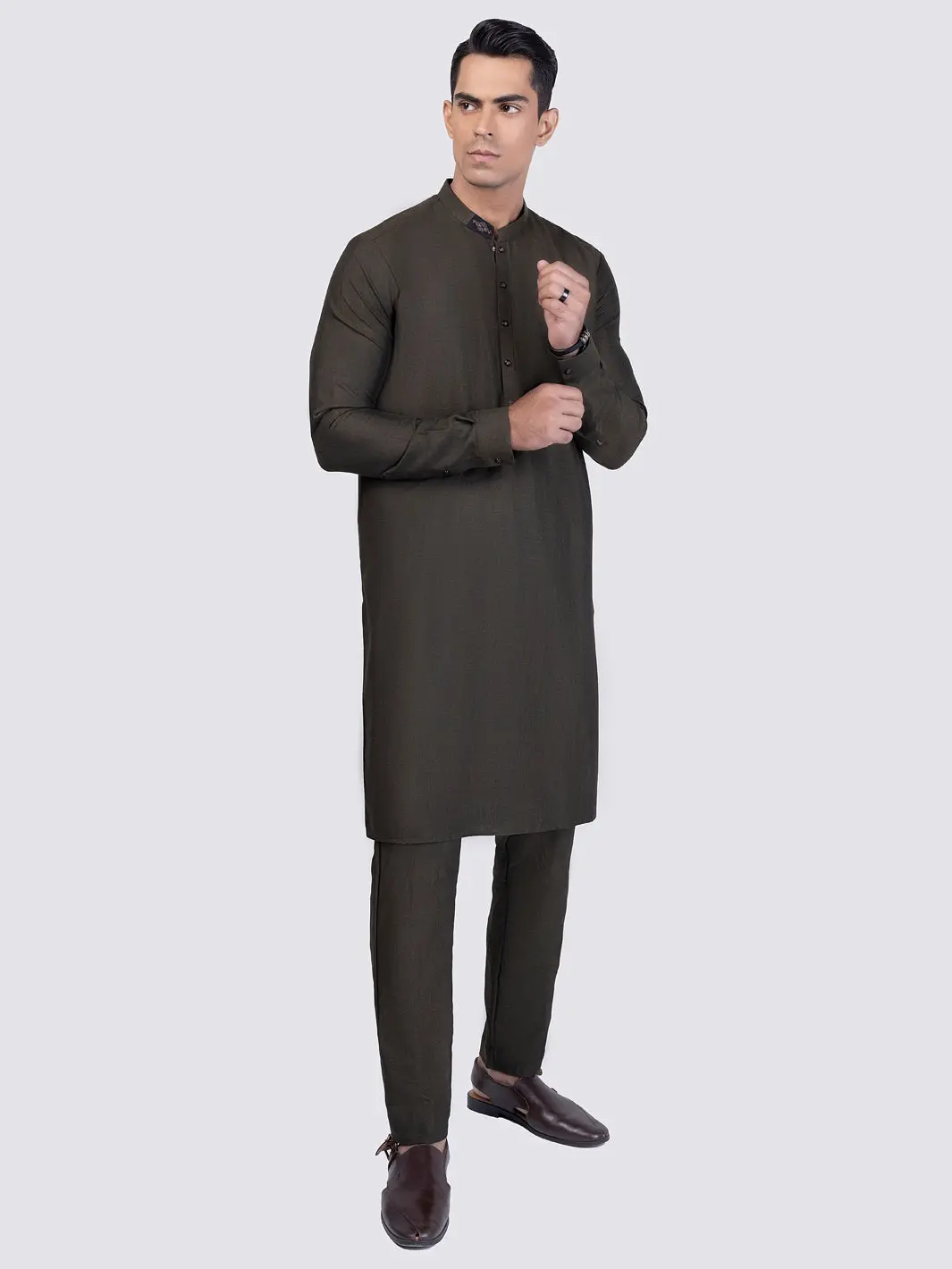 Green Kurta Trousers - Al-Kt-3002A 1