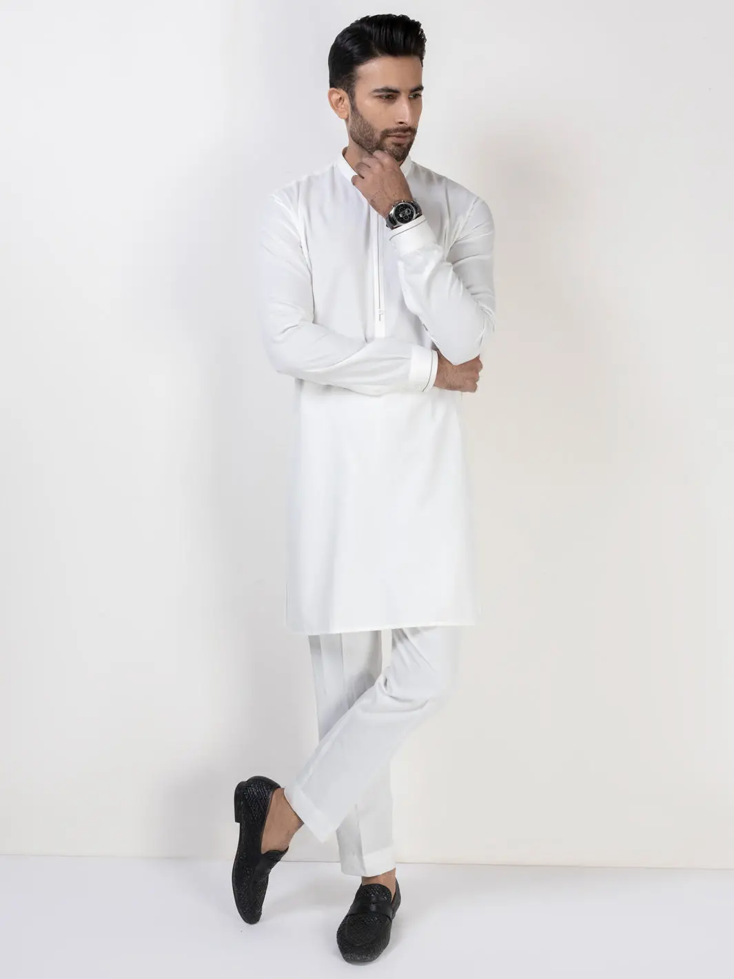 White Kurta Trousers - Al-Kt-3010 1