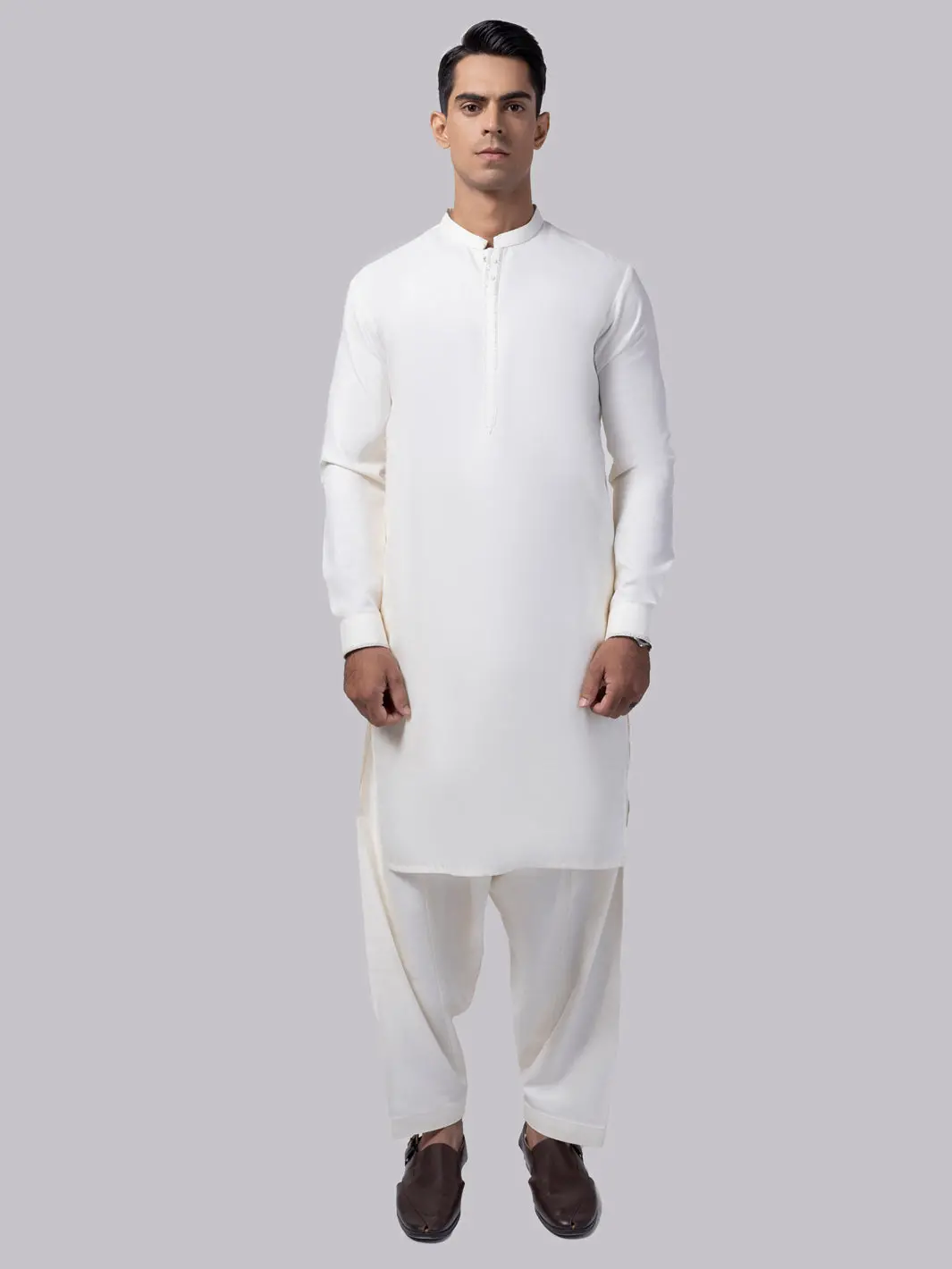 Off White Kameez Shalwar - Al-Ks-3016 1