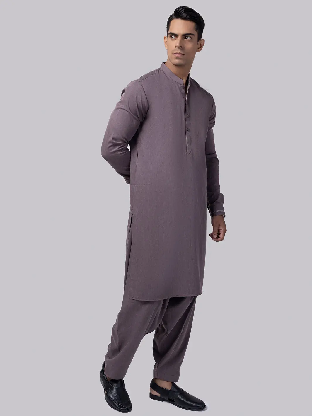 Dull Purple Kameez Shalwar - Al-Ks-3019 1