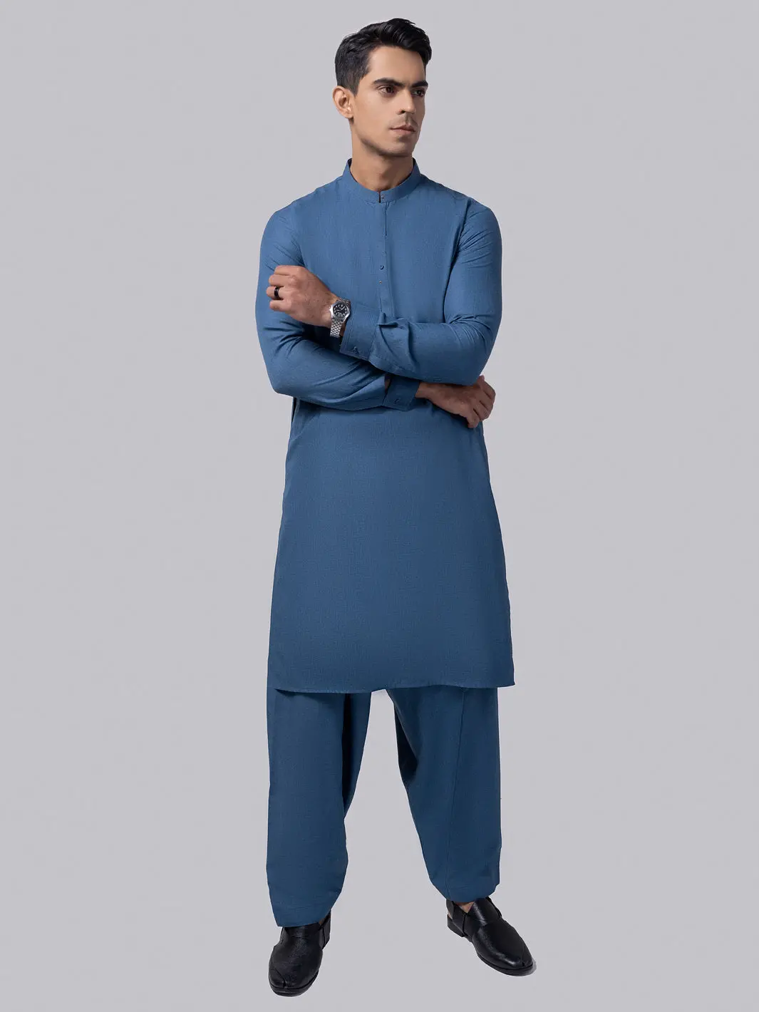 Blue Kameez Shalwar - Al-Ks-3021 1