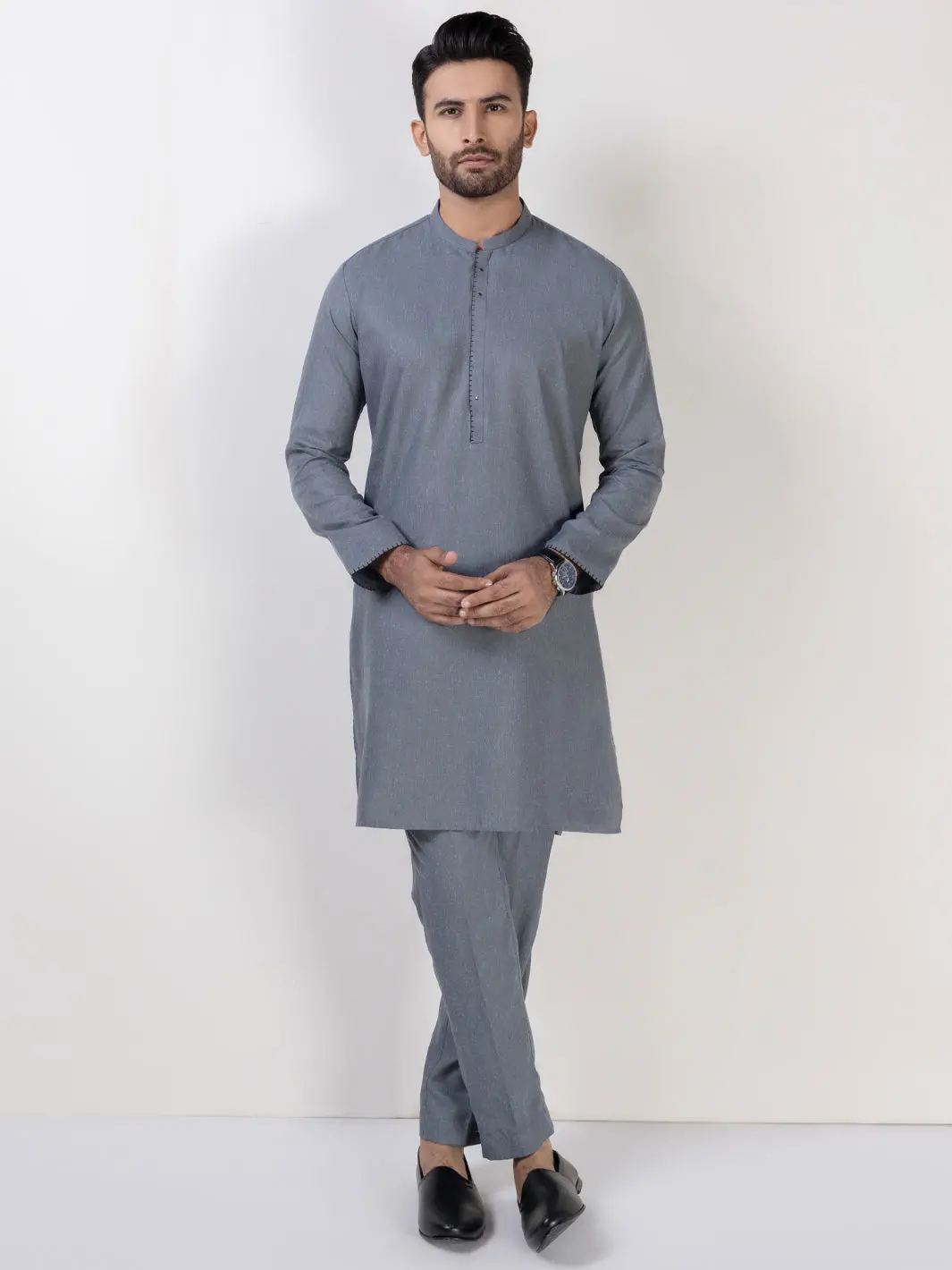 Light Grey Kurta Trousers - Al-Kt-3025 1