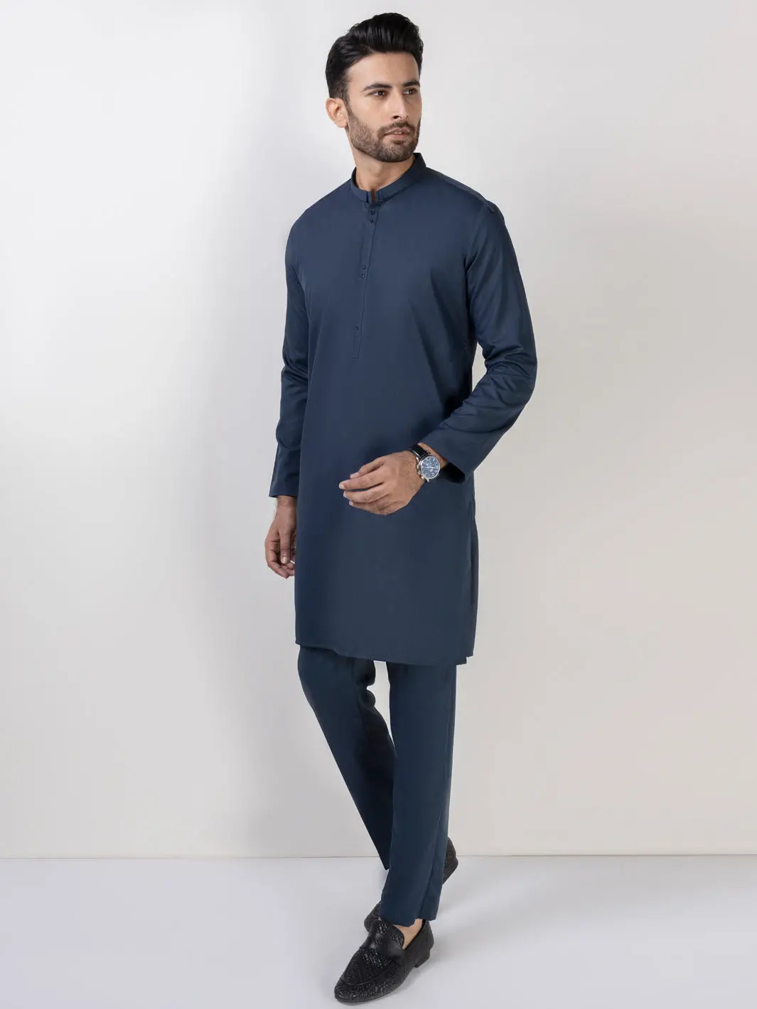Midnight Blue Kurta Trousers - Al-Kt-3029 1