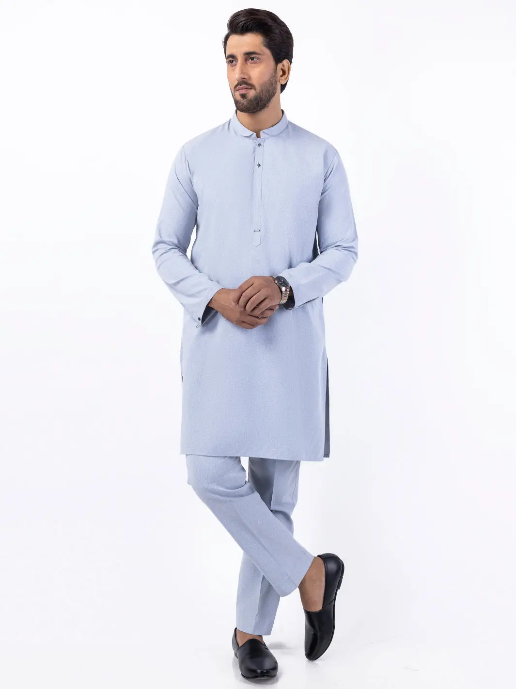 Light Blue Blended Kurta Trouser - Al-Kt-3045B 1