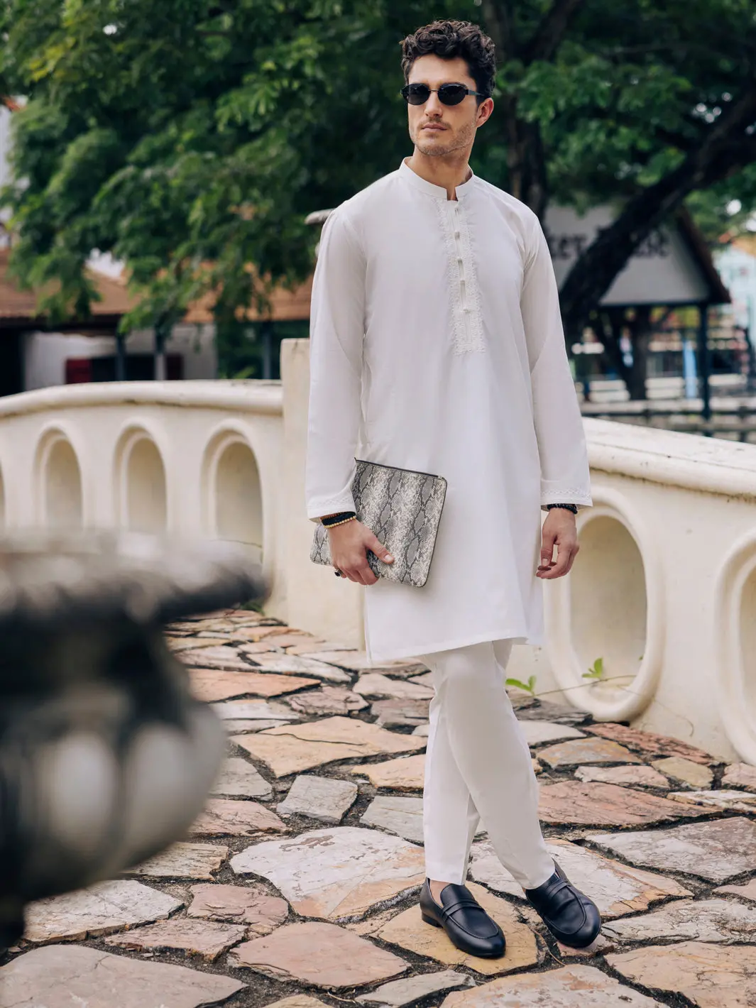 Off White Cotton Kurta Trouser - Al-Kt-3058 1