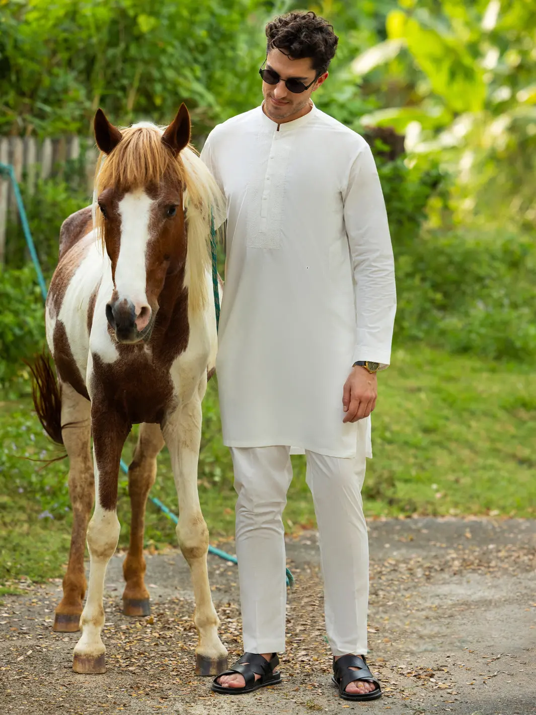 Off White Cotton Kurta Trouser - Al-Kt-3060 1
