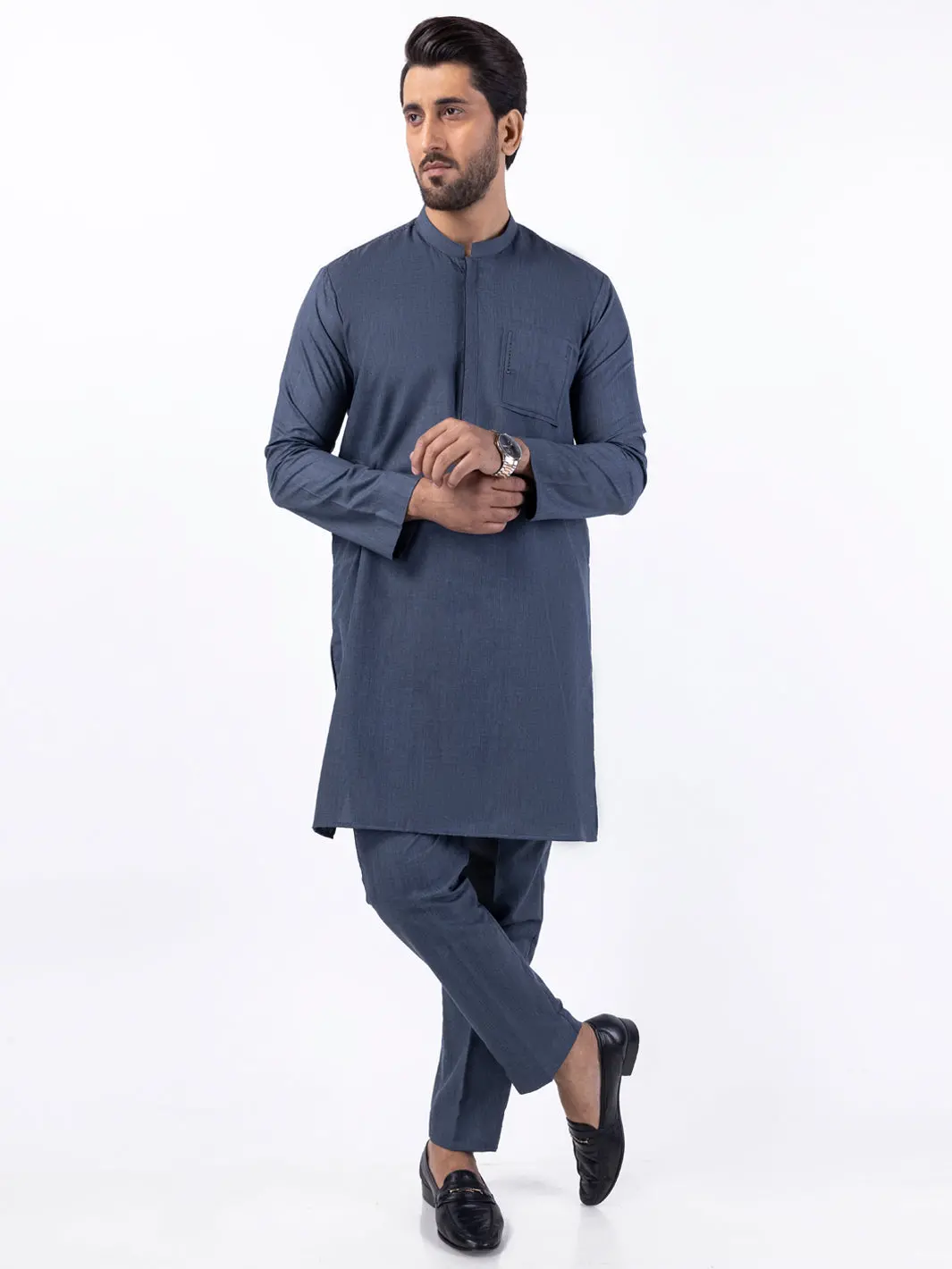 Grey Blended Kurta Trouser - Al-Kt-3066 1