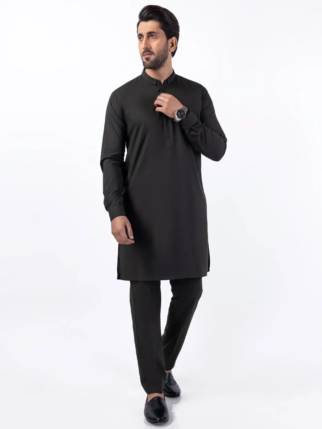 Dark Green Blended Kurta Trouser - Al-Kt-3072 1