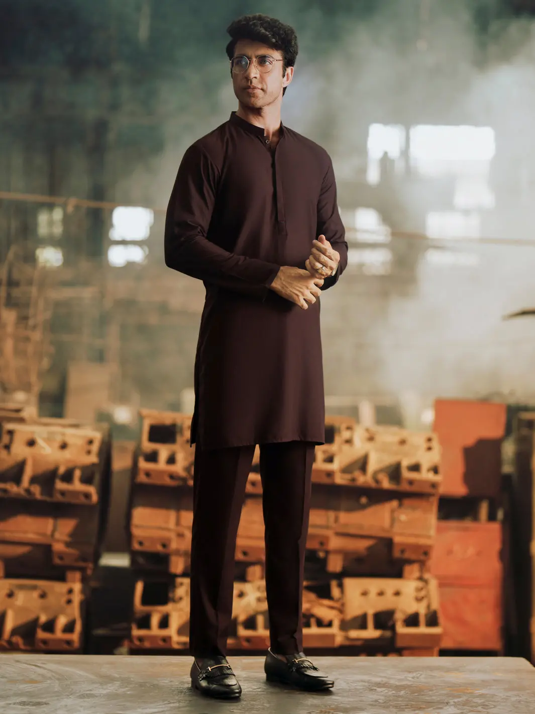 Dark Brown Blended Kurta Trouser - Al-Kt-3091 1