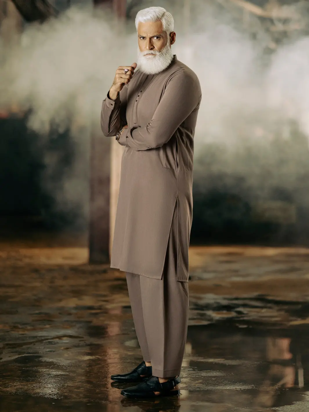 Brown Blended Kameez Shalwar - Al-Ks-3119 1