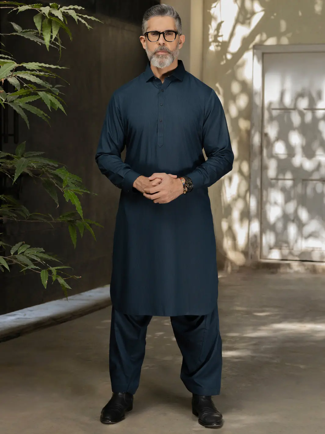 Blue Blended Kameez Shalwar - Alwa-Ks-493 1