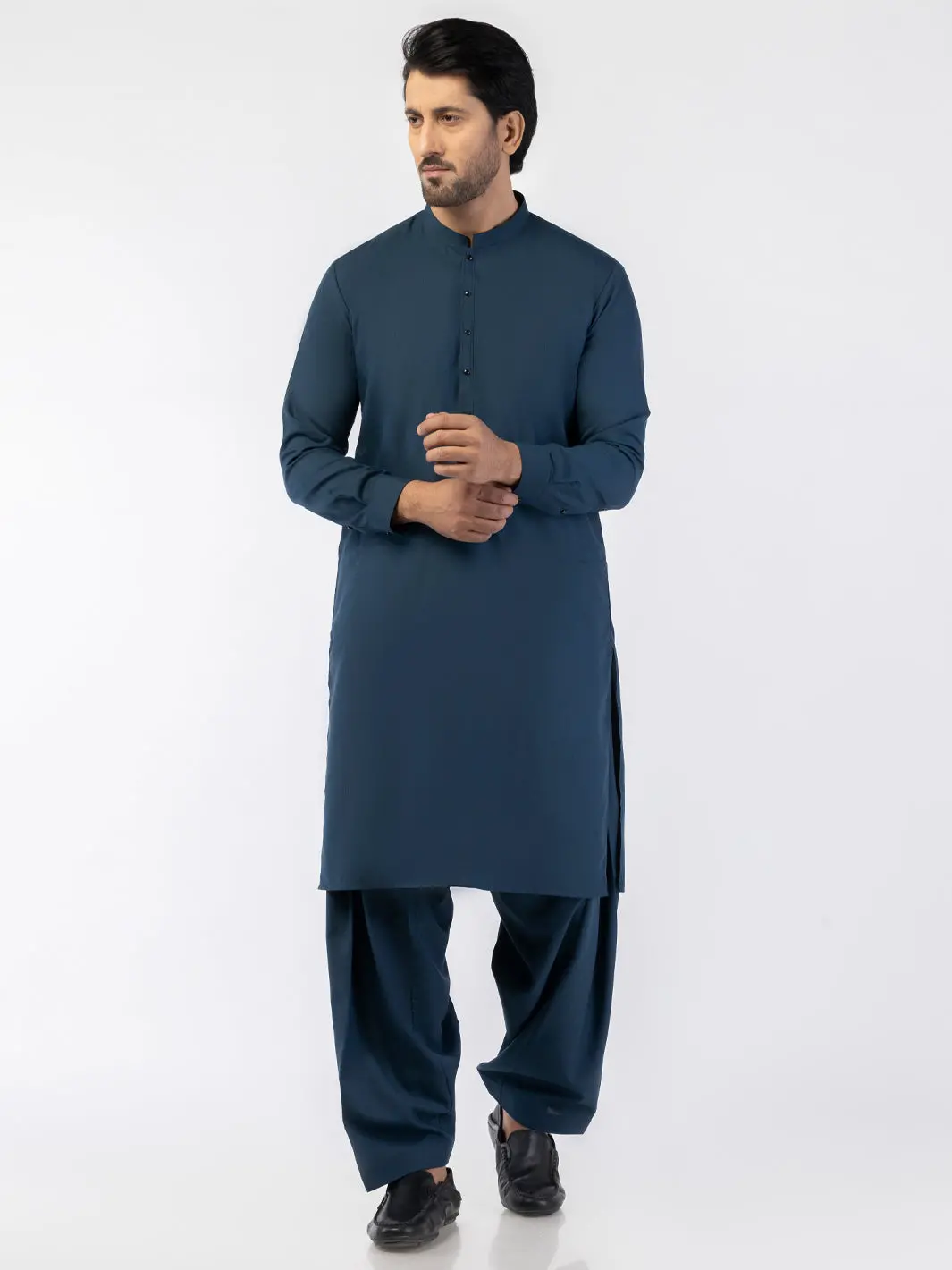 Blue Blended Kameez Shalwar - Al-Ks-3189 1
