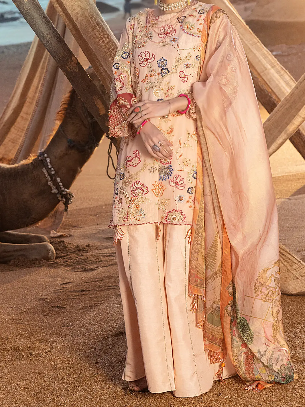Peach Khaddi Net 3Pc Formal Unstitched - Al-3Ps-Ls-Un-330 1