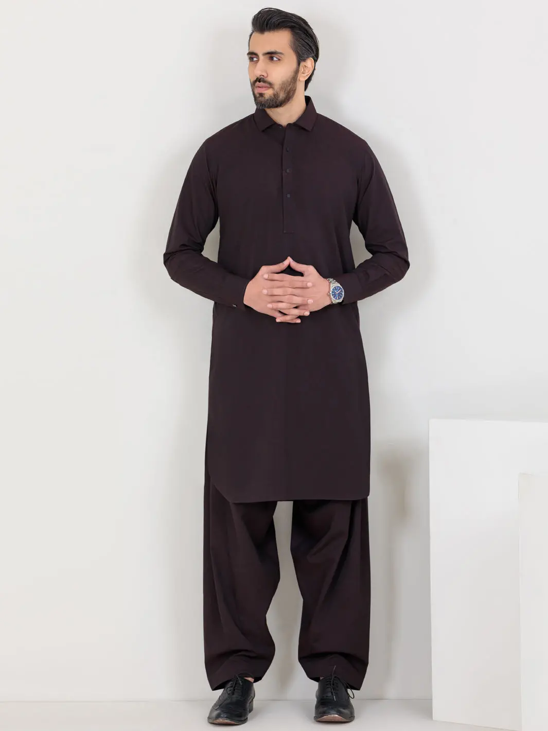 Maroon Blended Kameez Shalwar - Alwa-Ks-358A 1