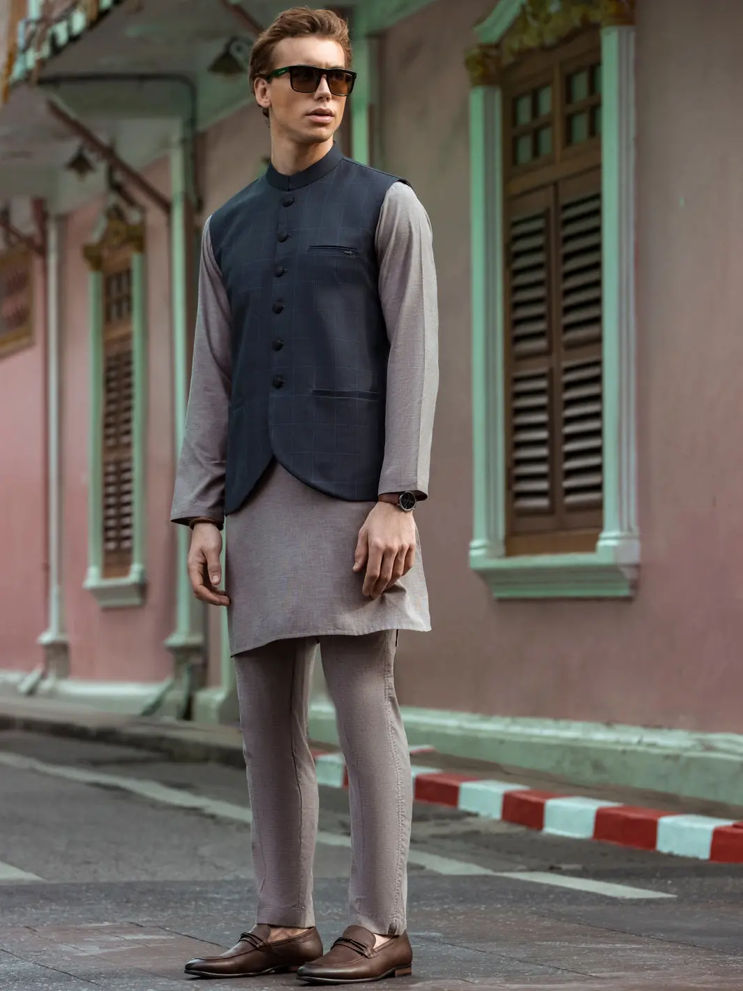 Blue Suiting Waistcoat - Al-Wc-360 1