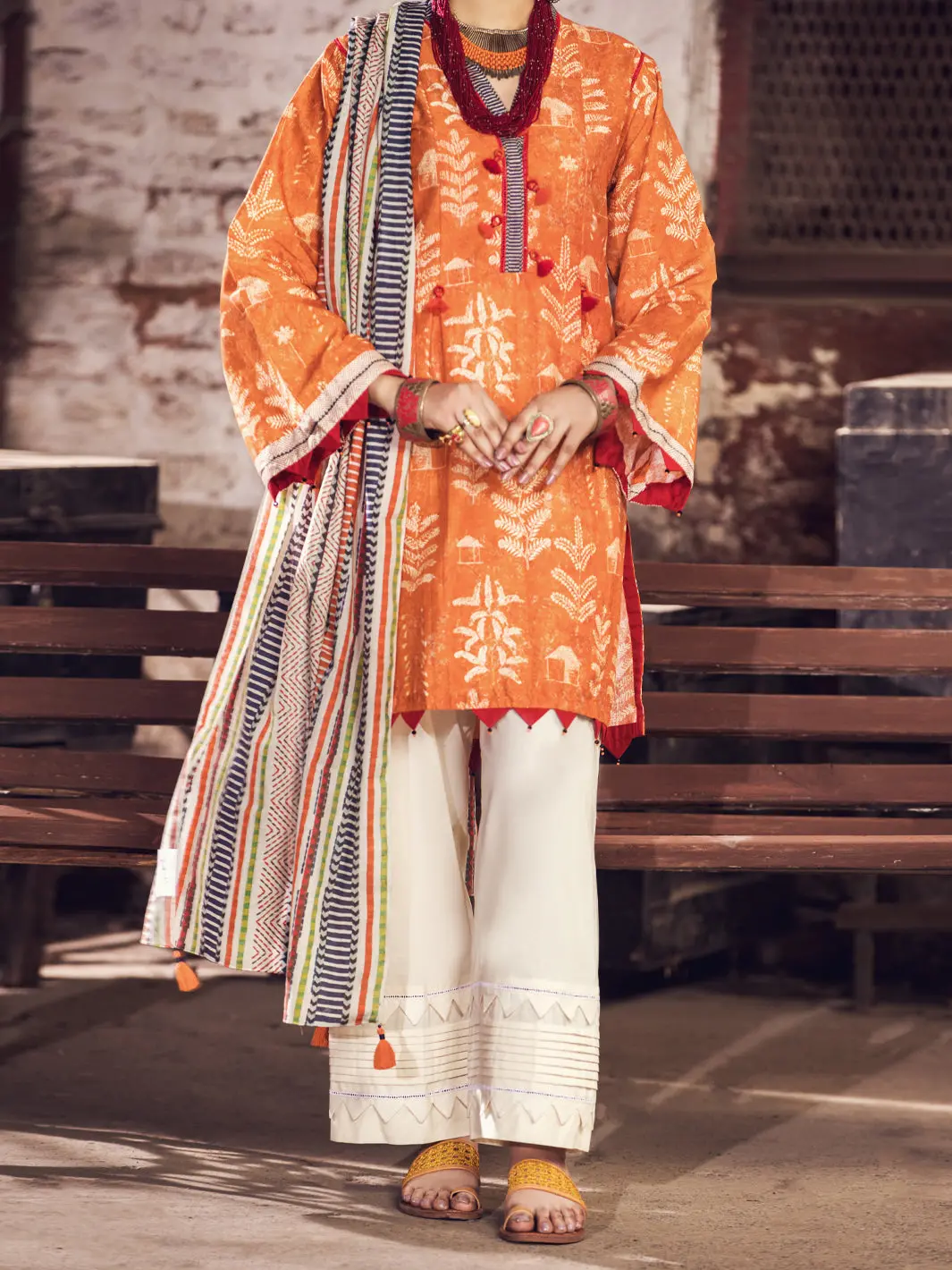 Orange Cambric 2Pc Unstitched - Awp-2Ps-364 1