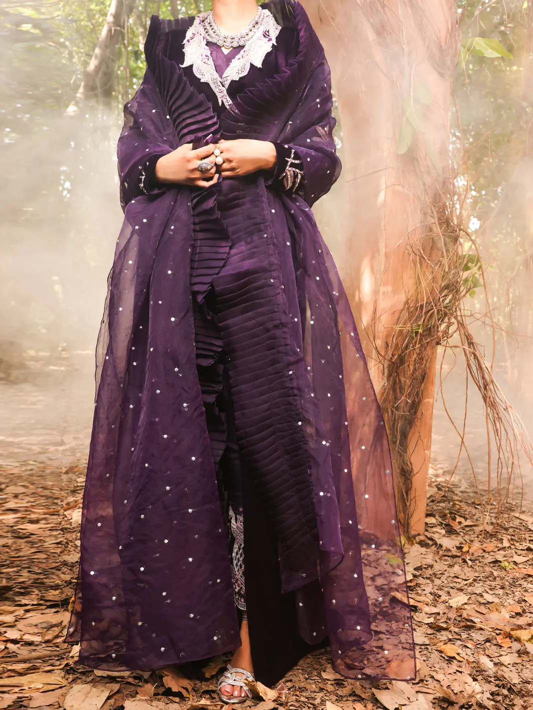 Purple Velvet 3Pc Formal Stitched - Al-3Ps-Ls-387 1