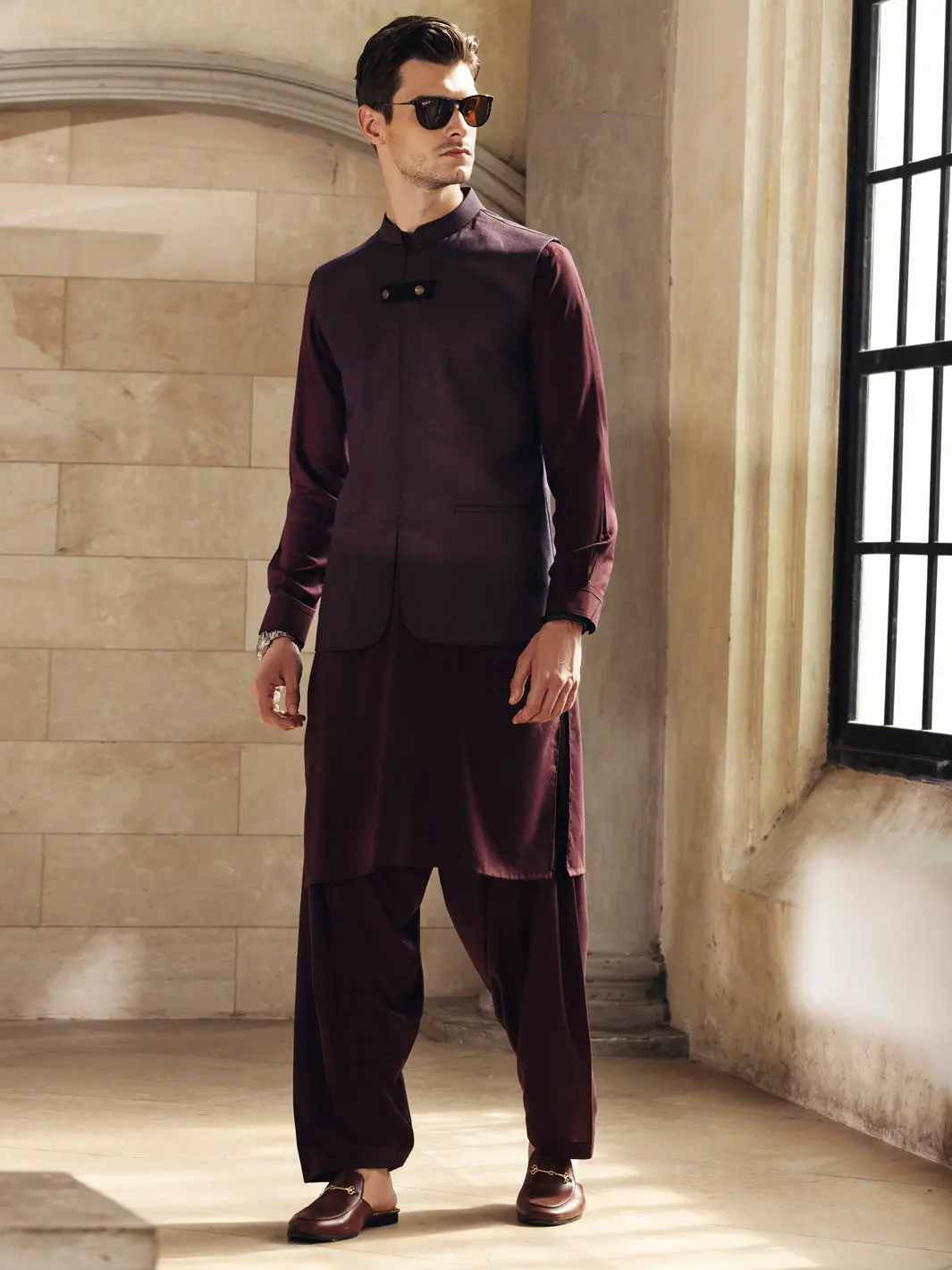 Maroon Waistcoat - Al-Wc-388 1