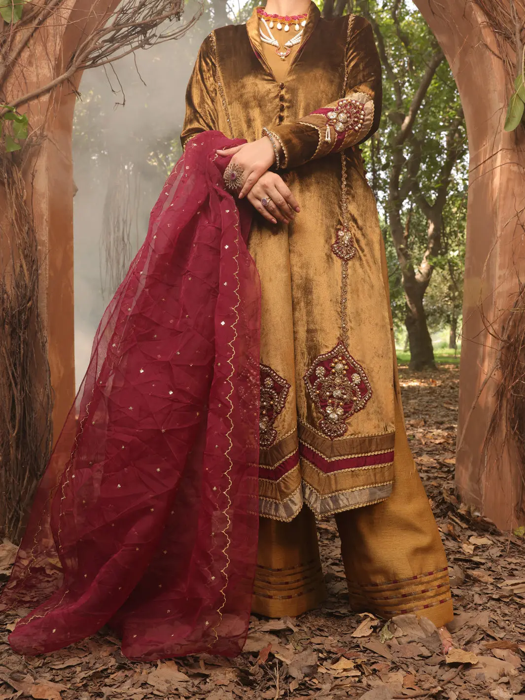 Brown Velvet 3Pc Formal Stitched - Al-3Ps-Ls-388 1