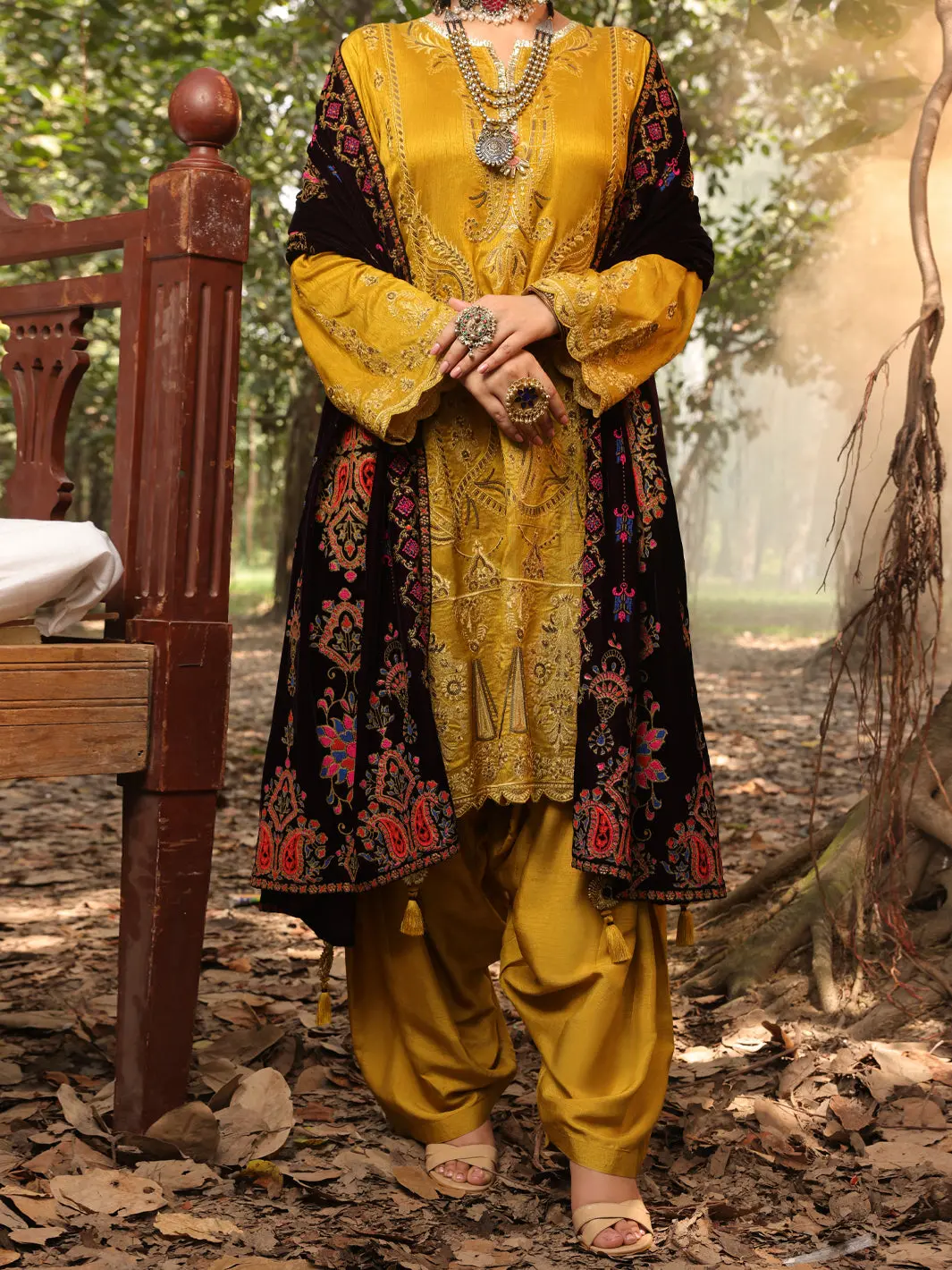 Mehndi Green Raw Silk 3Pc Formal Unstitched - Al-3Ps-Ls-Un-395 1