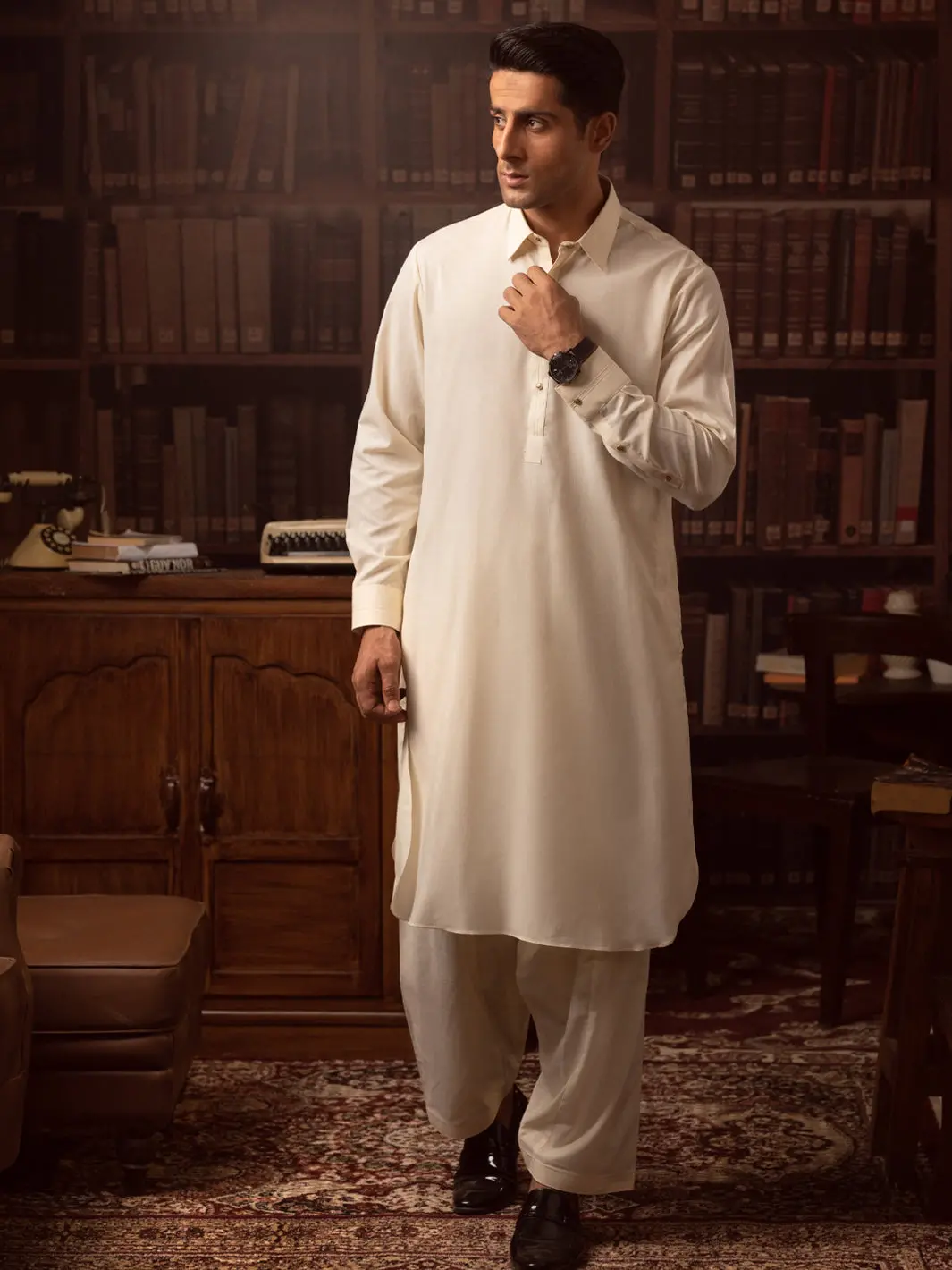 Off White Kameez Shalwar - Alwa-Ks-396 1