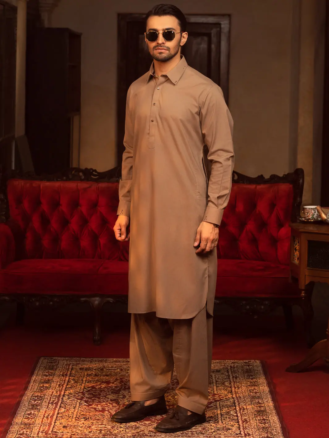 Brown Kameez Shalwar - Alwa-Ks-402 1