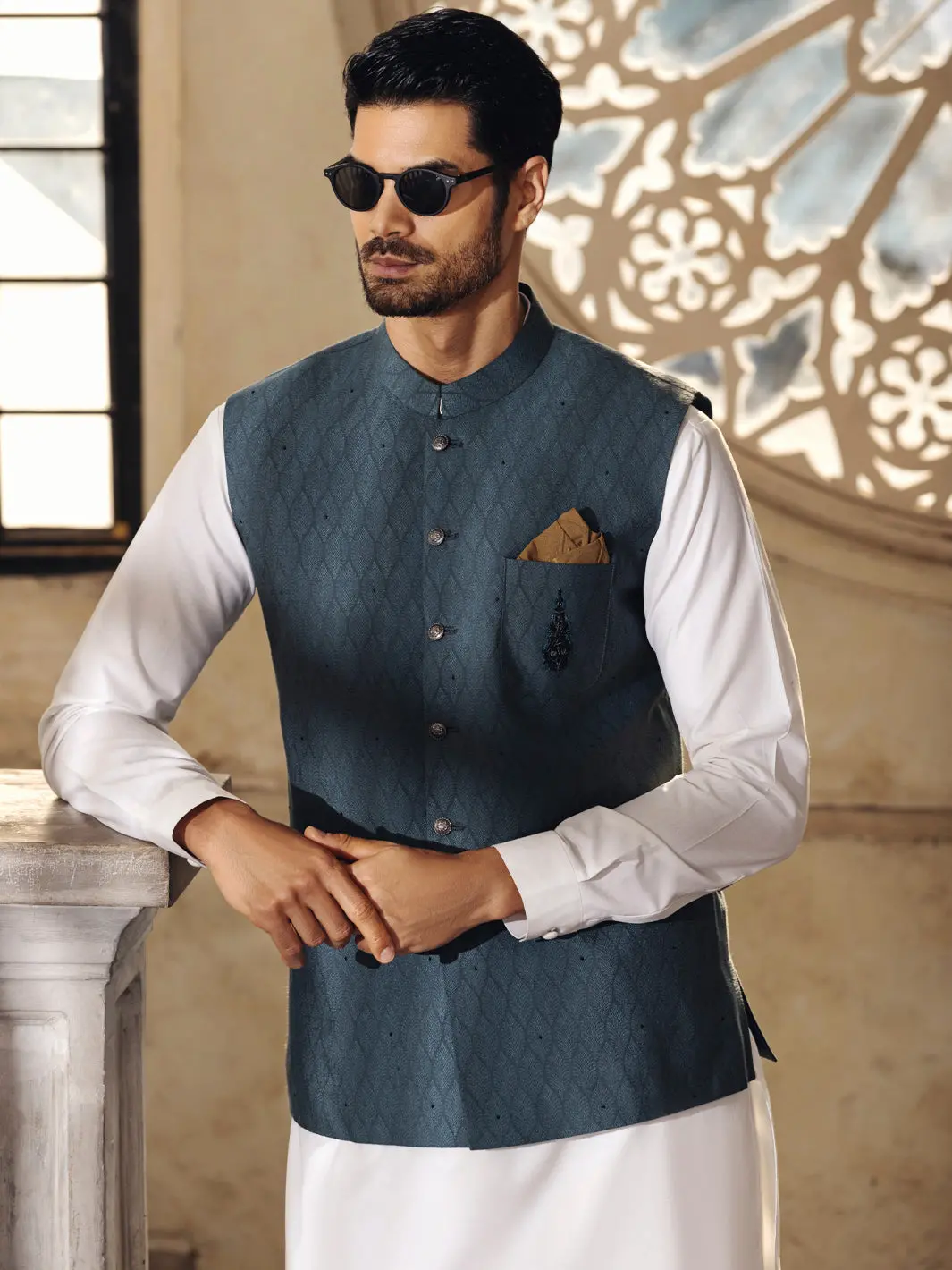Green Blended Waistcoat - Al-Wc-403 1