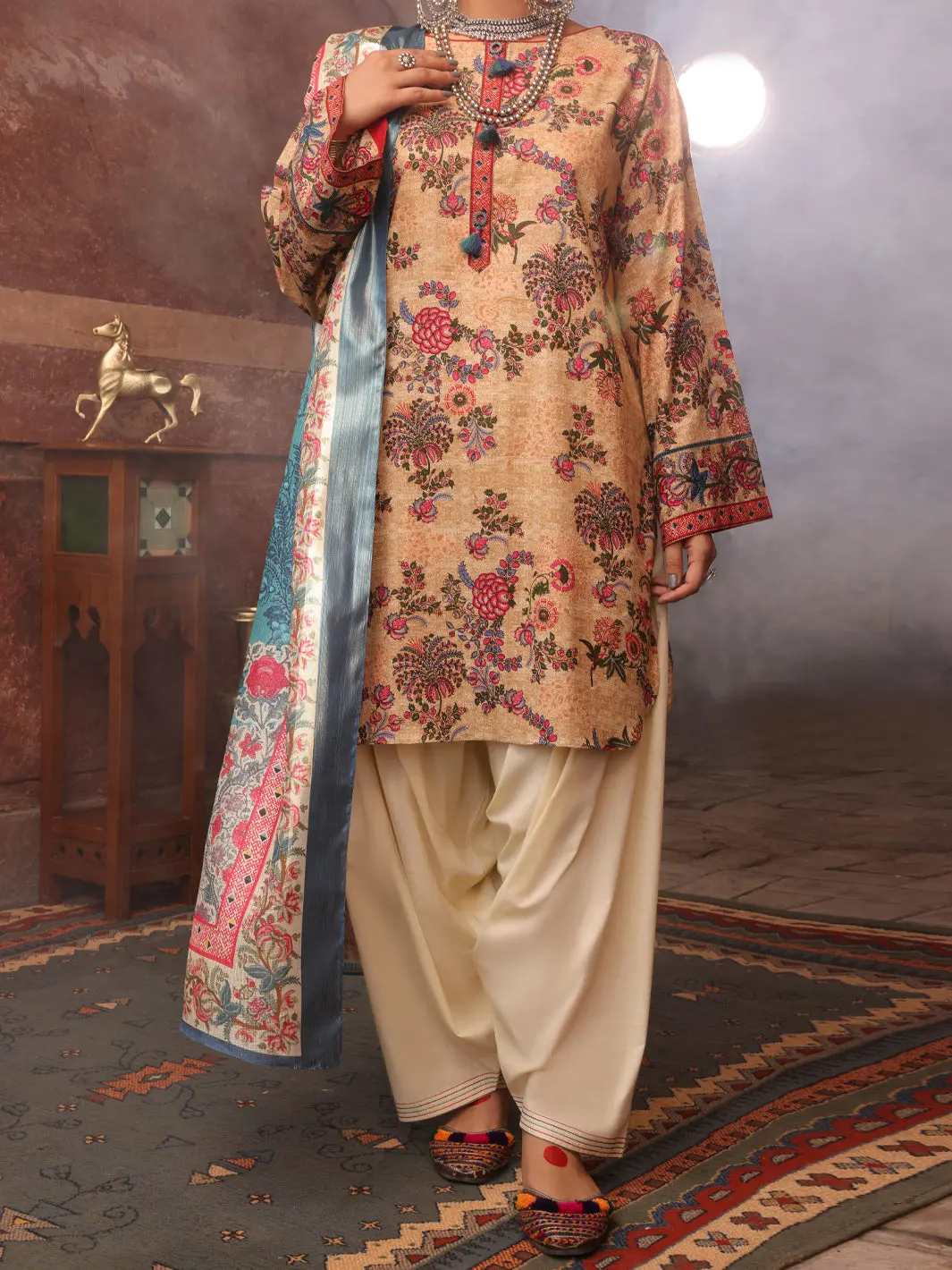 Beige Cambric 3Pc Stitched - Awp-3Ps-403 1
