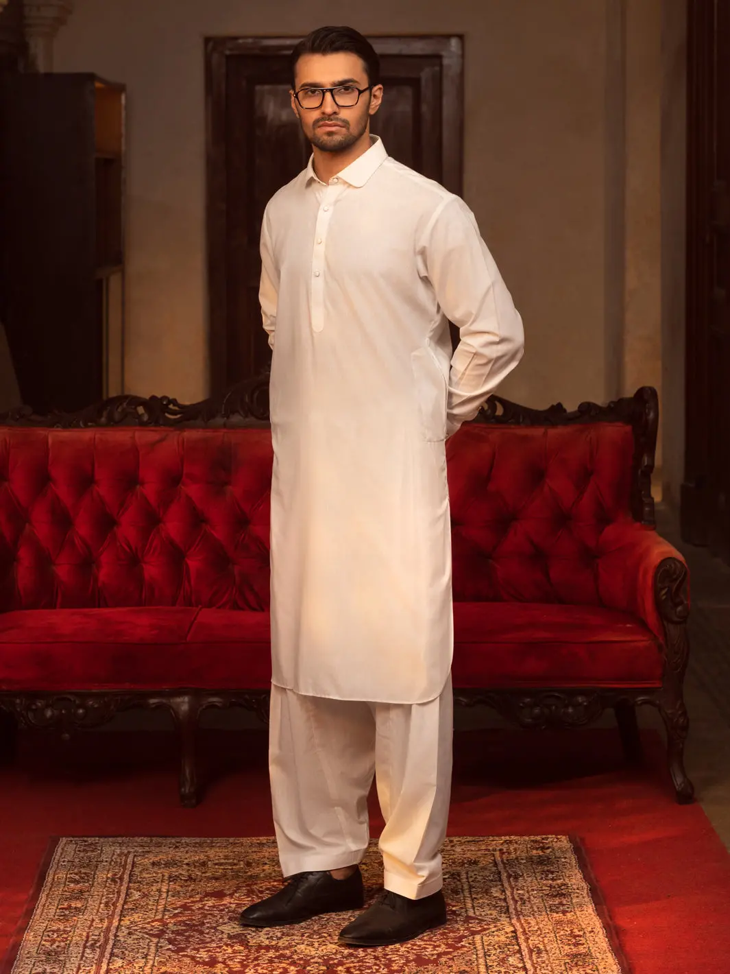White Kameez Shalwar - Alwa-Ks-407 1
