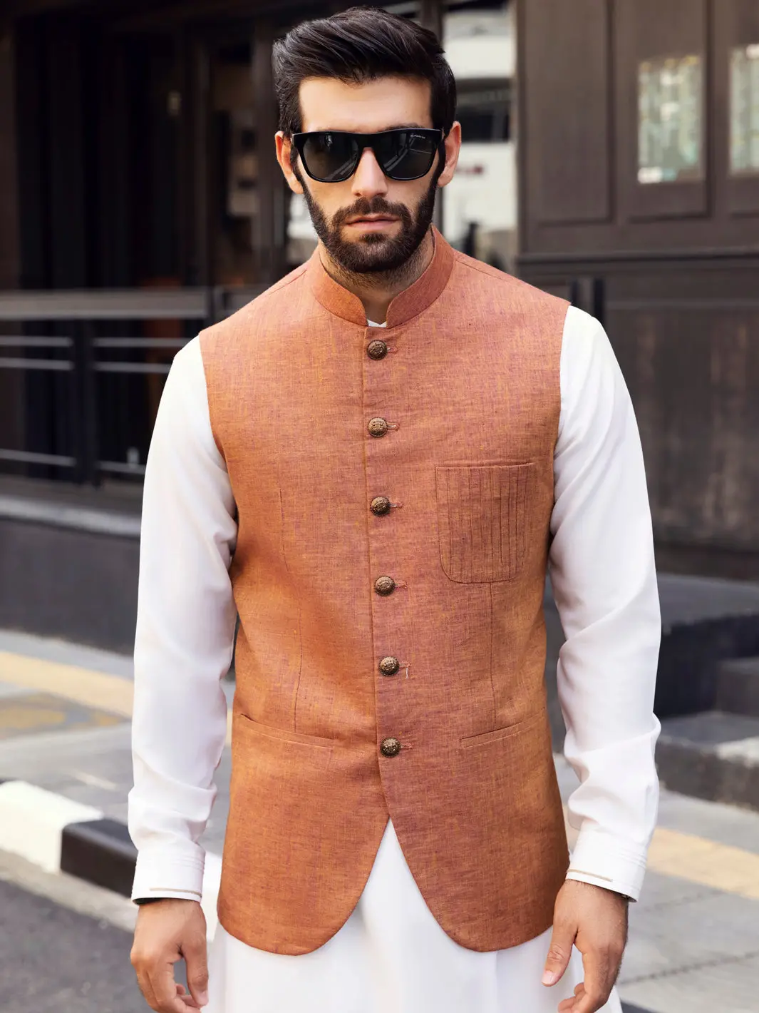 Orange Waistcoat - Al-Wc-410 1