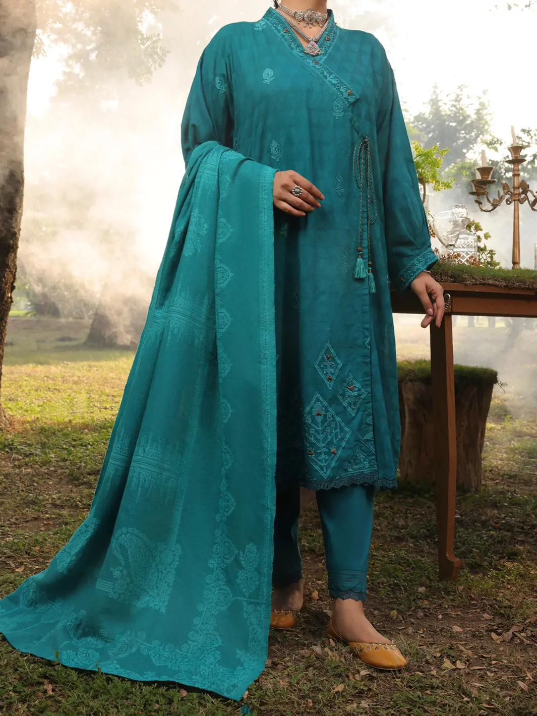 Sea Green Dobby Unstitched 3Pc - Awp-3Ps-420 1