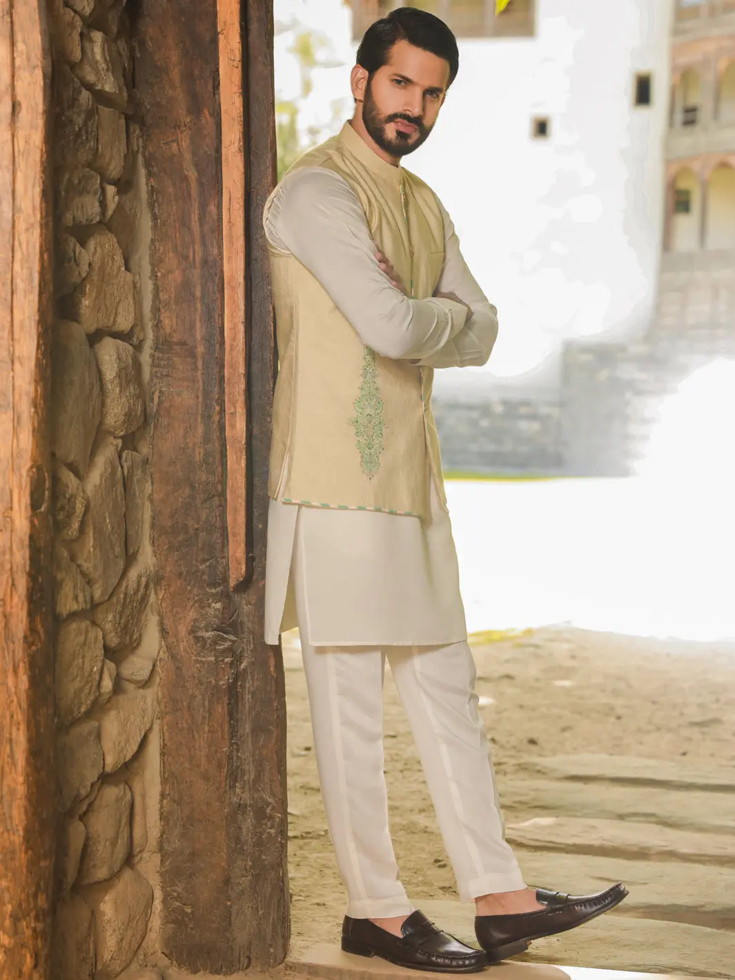 Cream Blended Waistcoat - Al-Wc-424 1