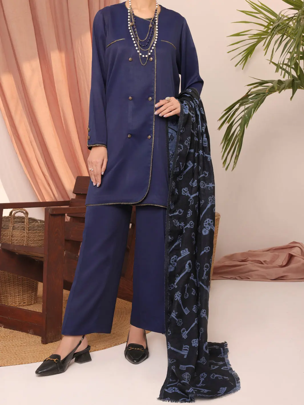 Blue Twill 3Pc Stitched - Awp-3Ps-433 1