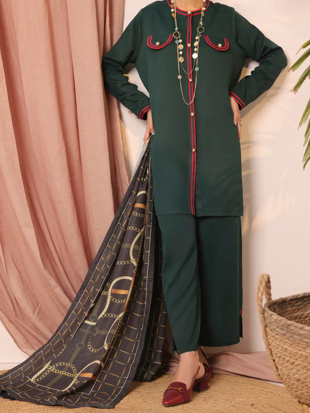 Green Twill 3Pc Stitched - Awp-3Ps-435 1