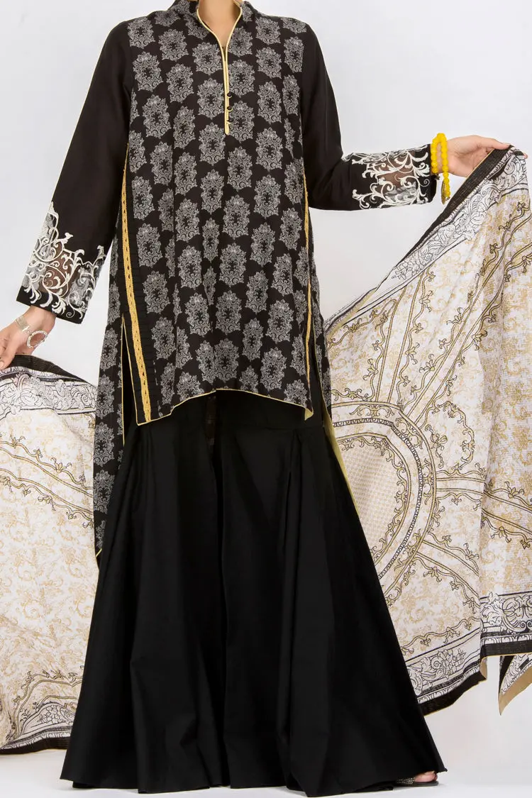 Black Jacquard 3Pc Stitched - Alp-436 1