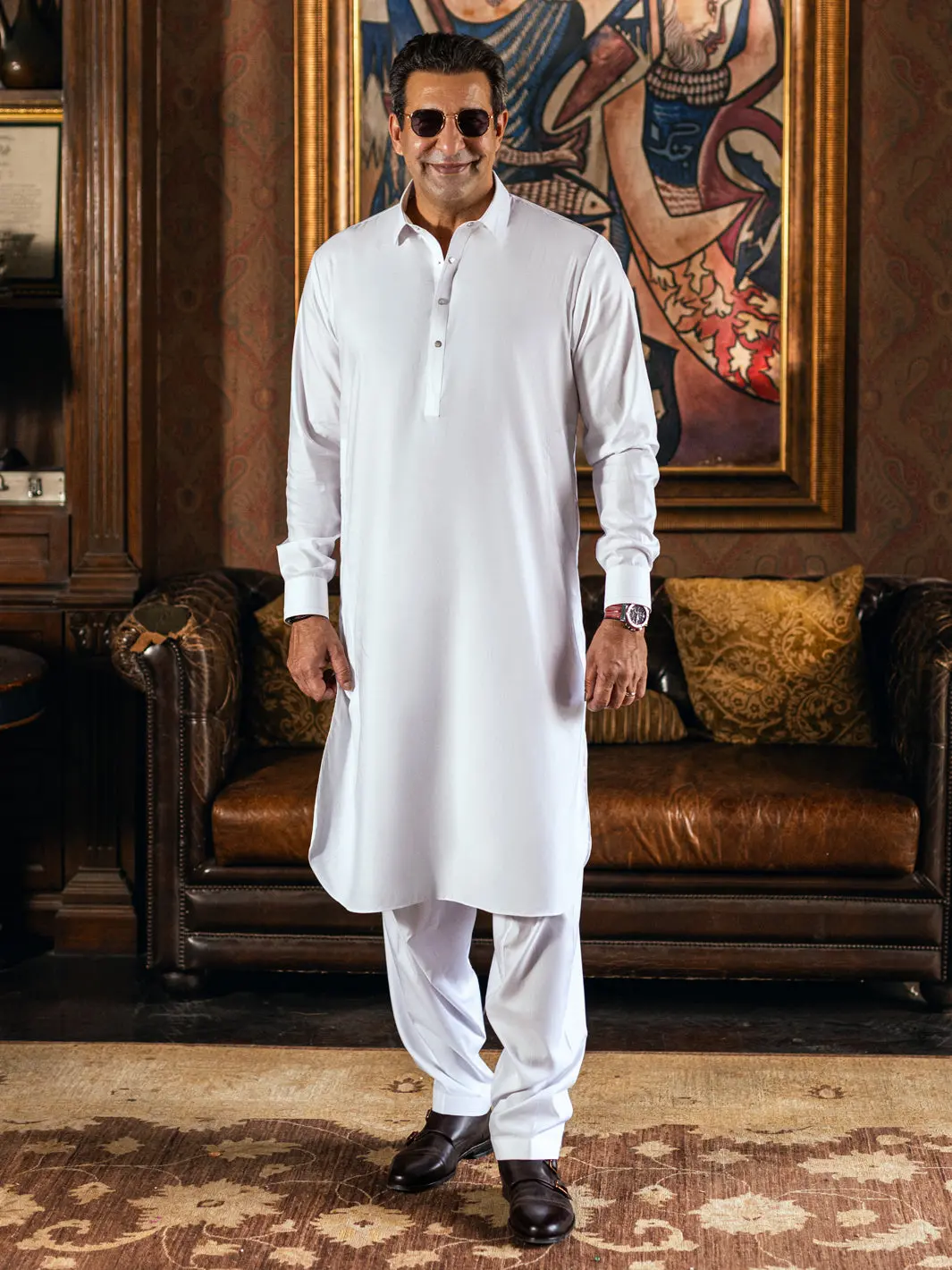 White Cotton Kameez Shalwar - Alwa-Ks-442 1