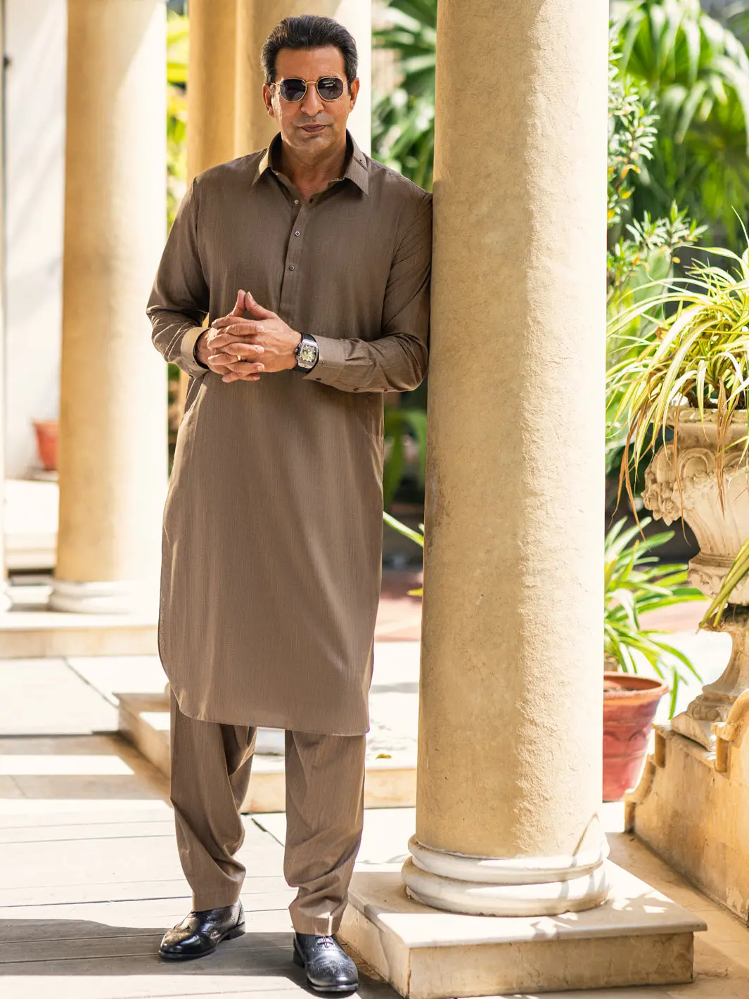 Brown Blended Kameez Shalwar - Alwa-Ks-450 1