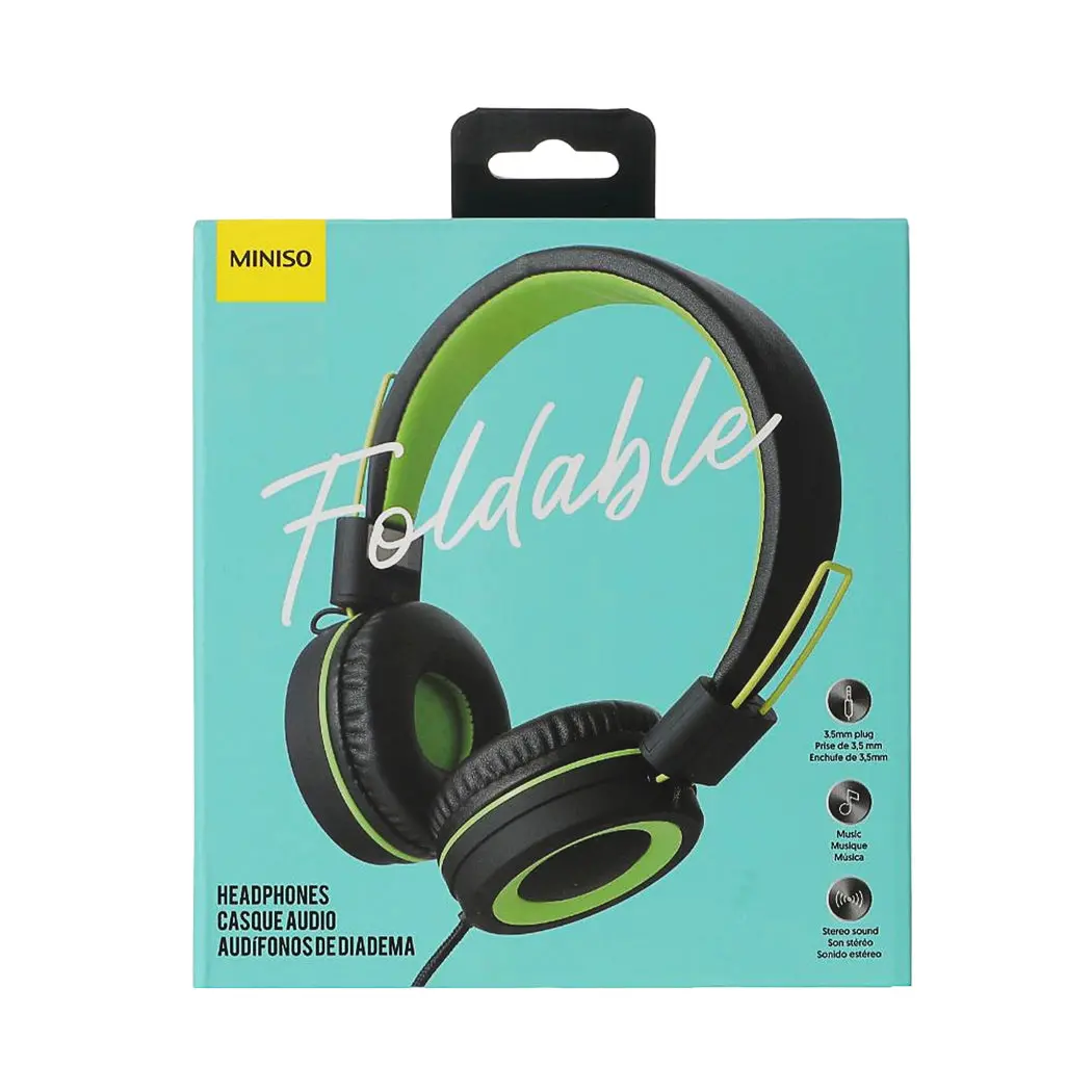 Foldable Head Phone  (Green+Black) 1
