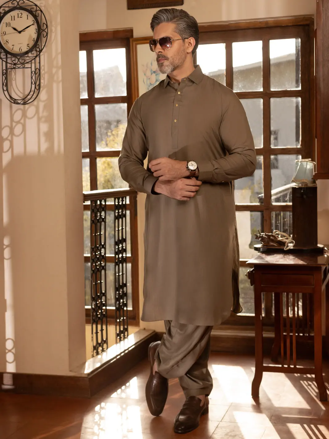Green Blended Kameez Shalwar - Alwa-Ks-451 1