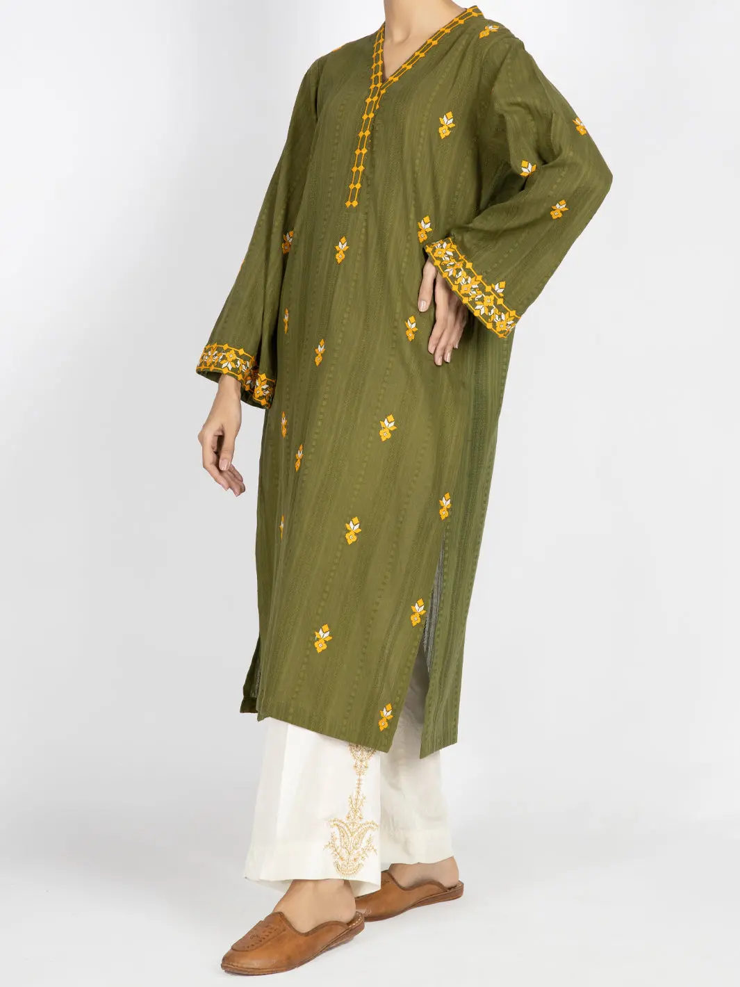 Mehndi Green Dobby Tunic - Awp-Lk-456 1
