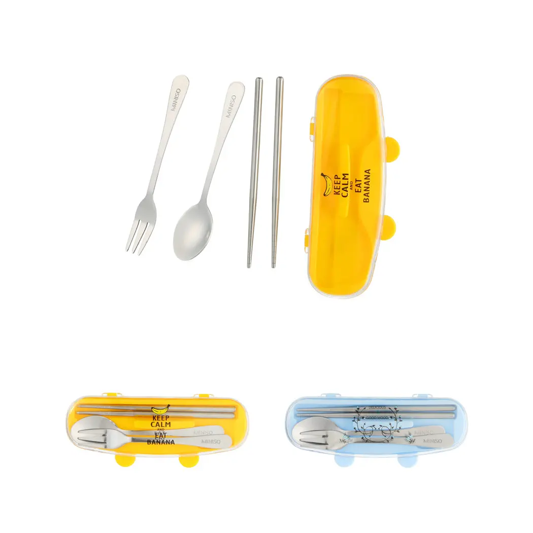 Cute Rabbit Ear Box And Flatware Set（3Pcs） 1
