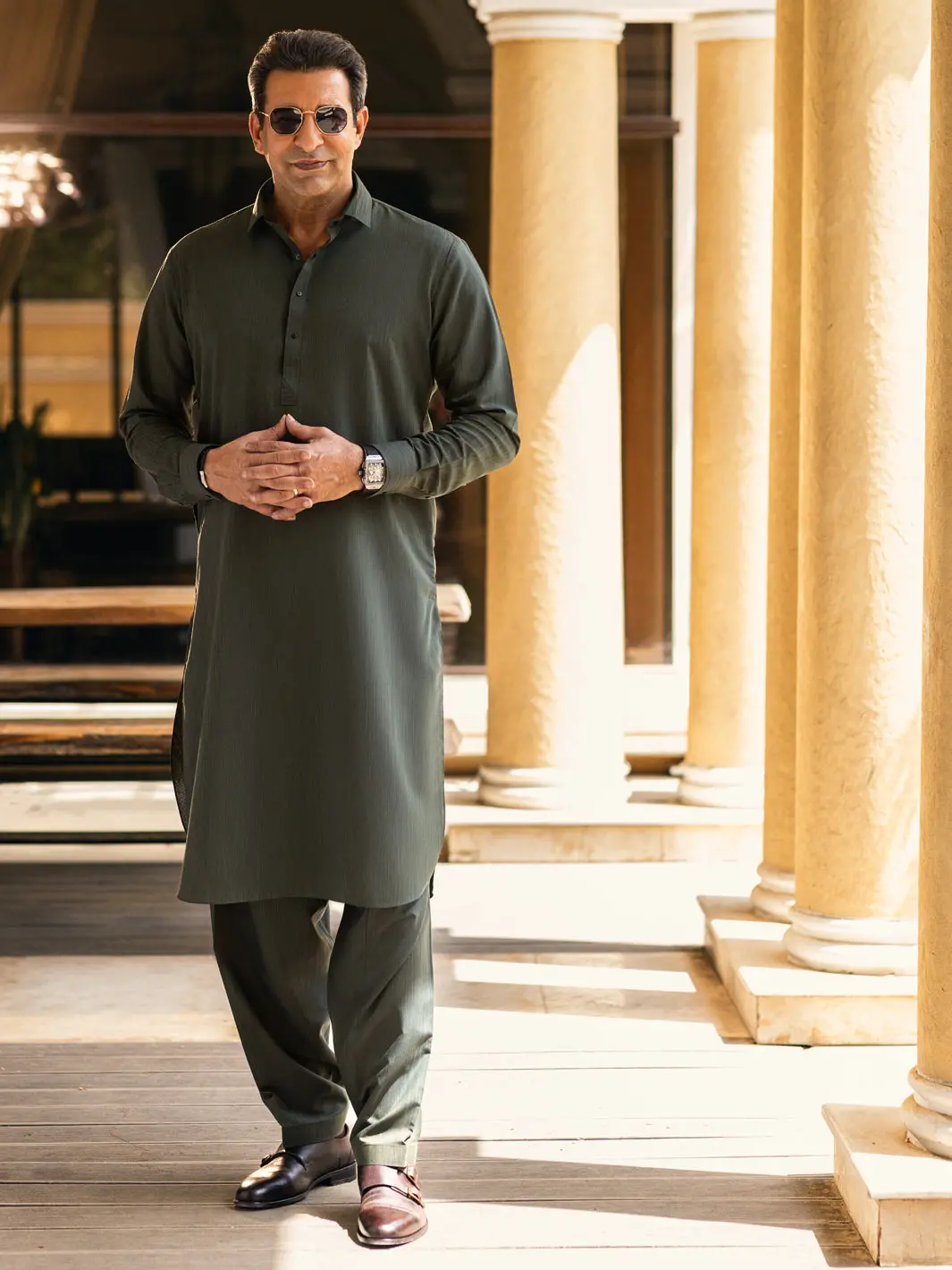 Green Blended Kameez Shalwar - Alwa-Ks-459 1