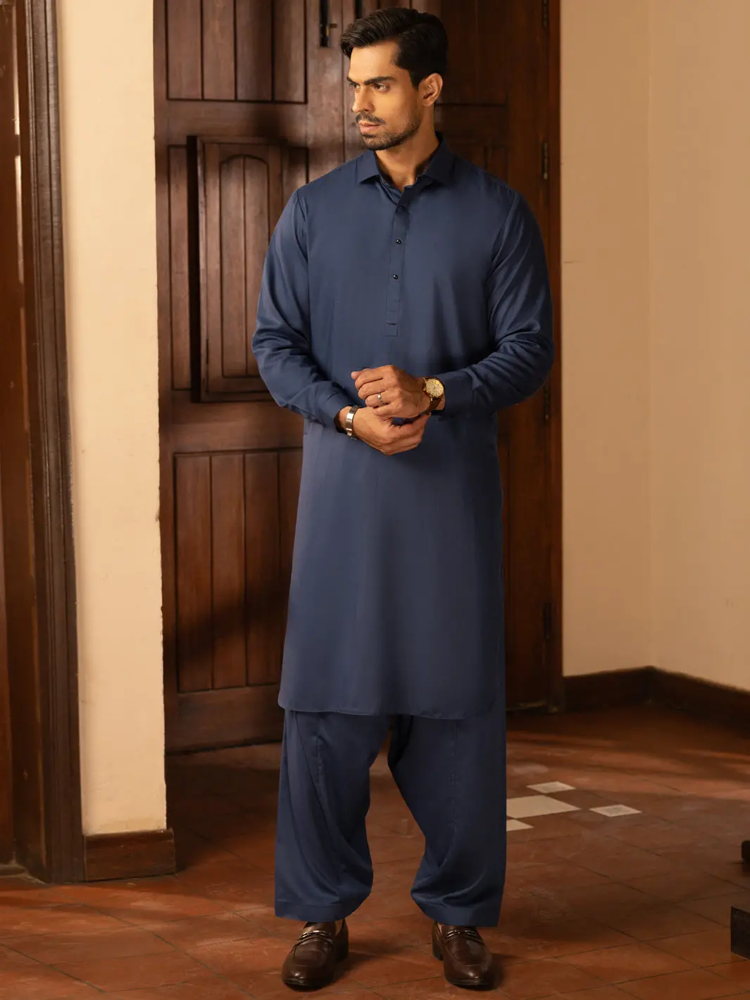 Blue Blended Kameez Shalwar - Alwa-Ks-469 1