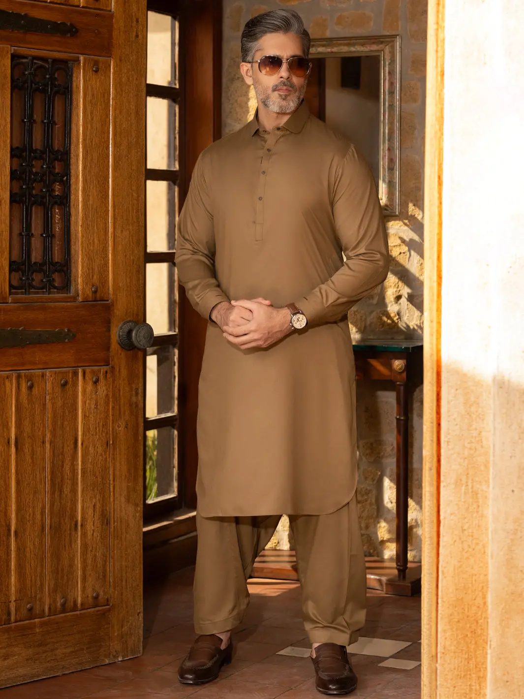 Green Blended Kameez Shalwar - Alwa-Ks-470 1