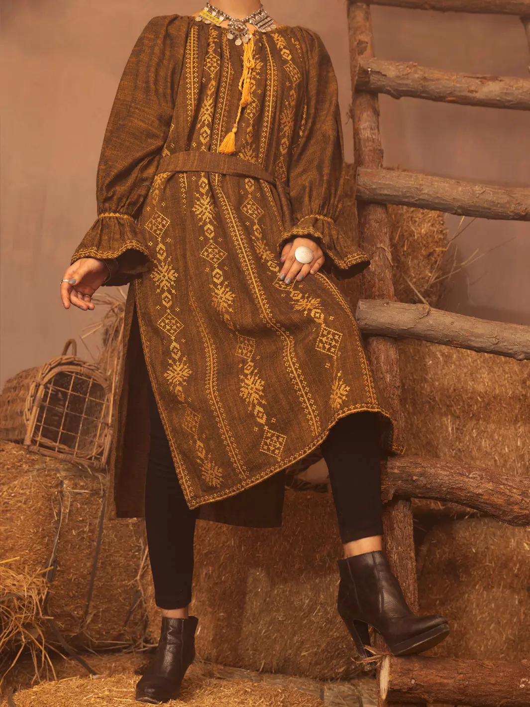 Brass Yarn-Dyed Two Tone Tunic - Awp-Lk-480 1
