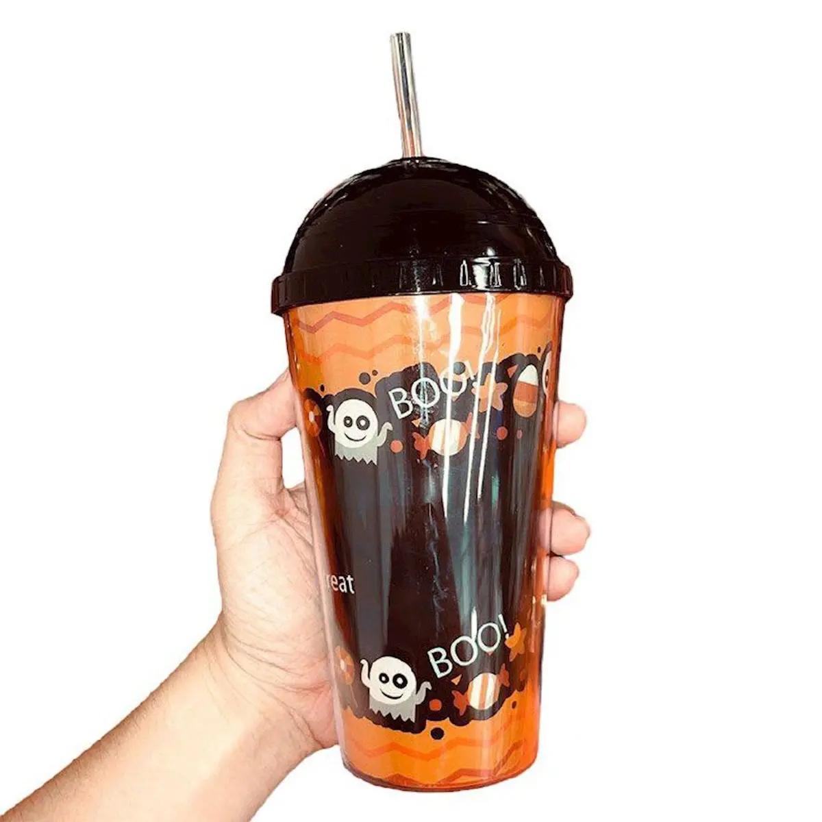 Plastic Cup With Straw (Round Lid)(A) 1