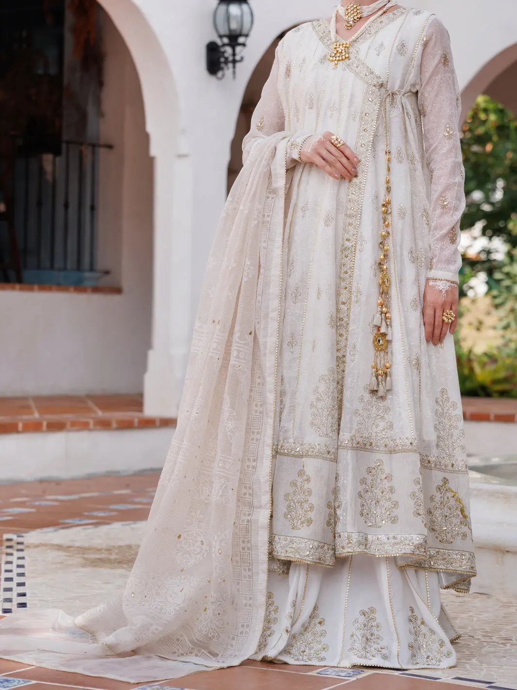 Off White Khaddi Net Formal 3Pc Stitched - Al-3Ps-Ls-492 1