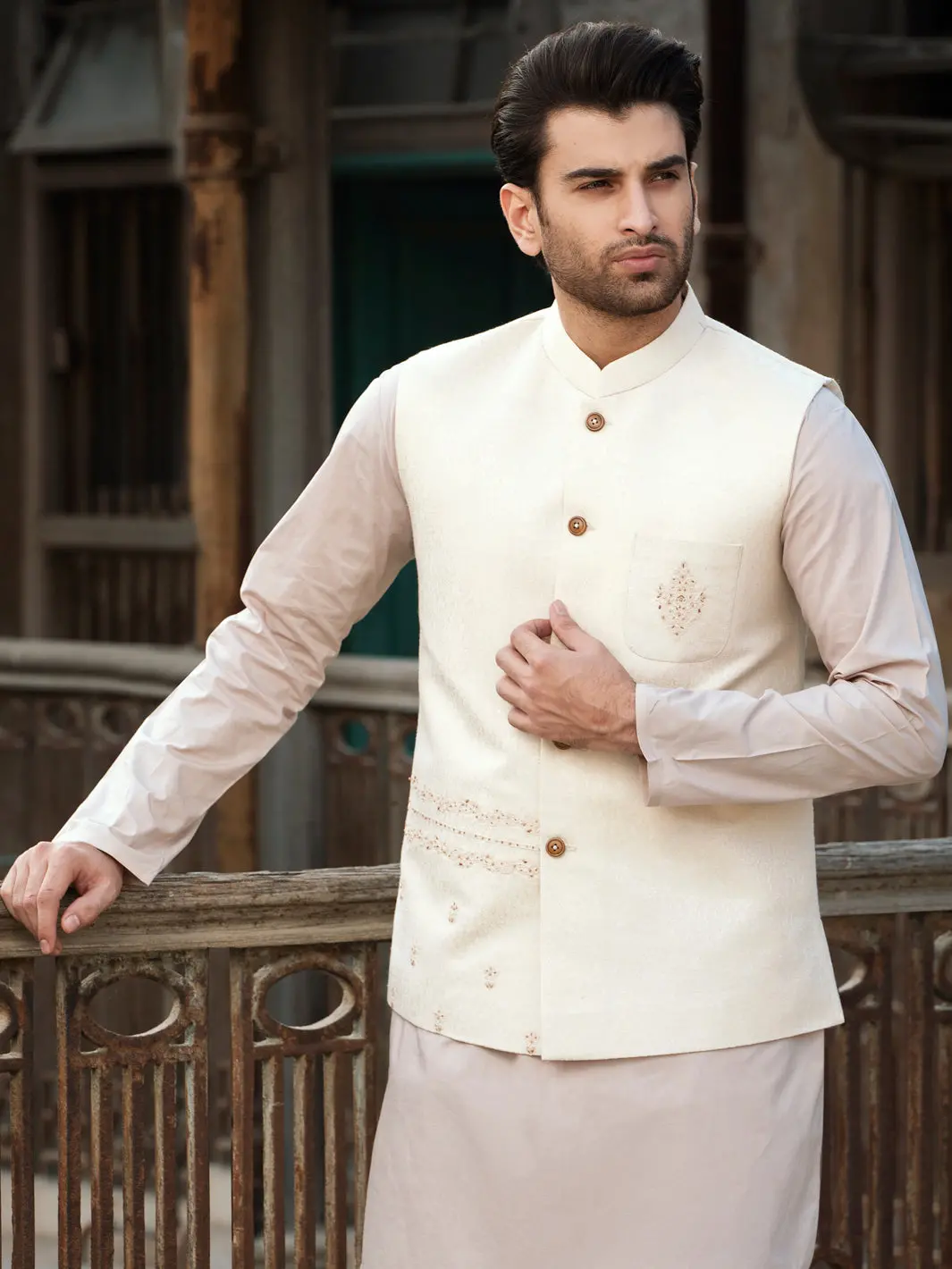 Cream Waistcoat - Al-Wc-492 1